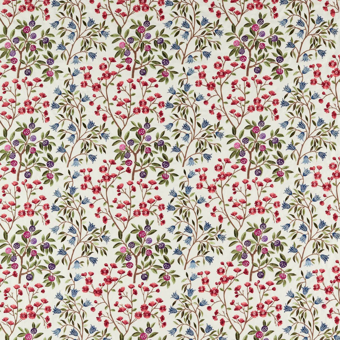 Foraging Embroidery Meadow Violet Fabric By Sanderson