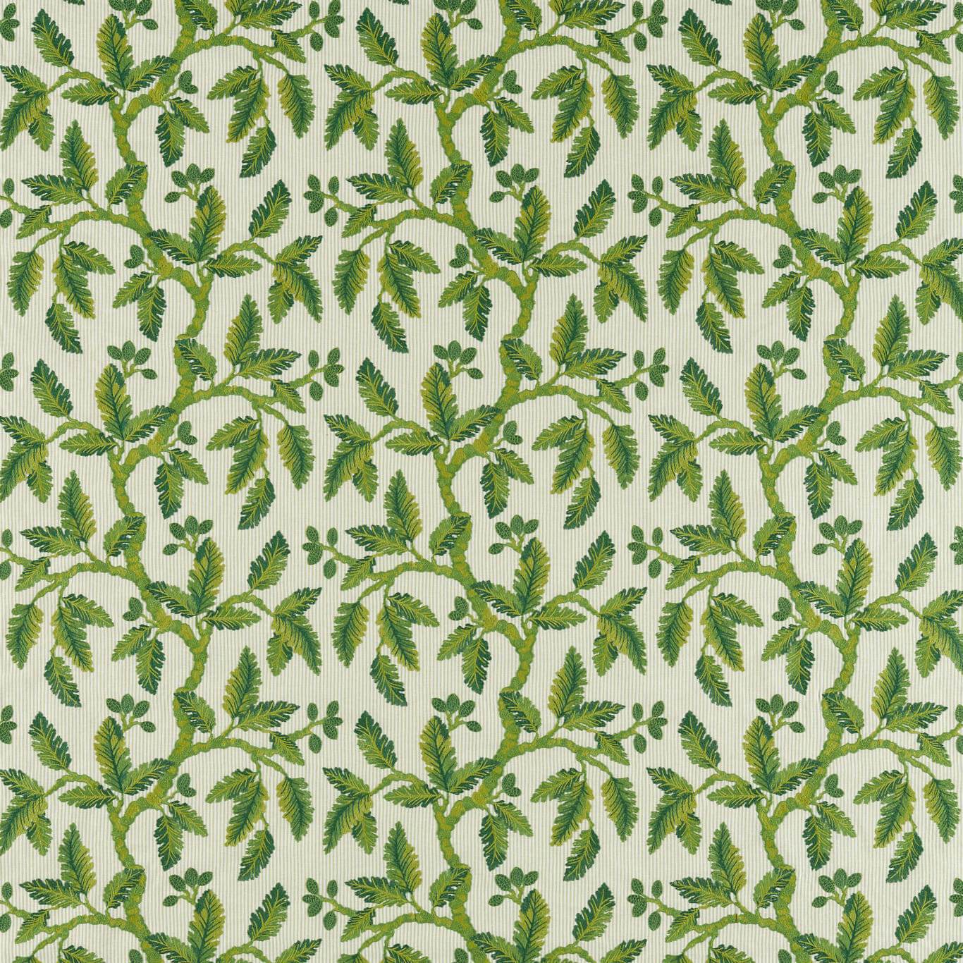 Oaknut Stripe Botanical Green Fabric By Sanderson