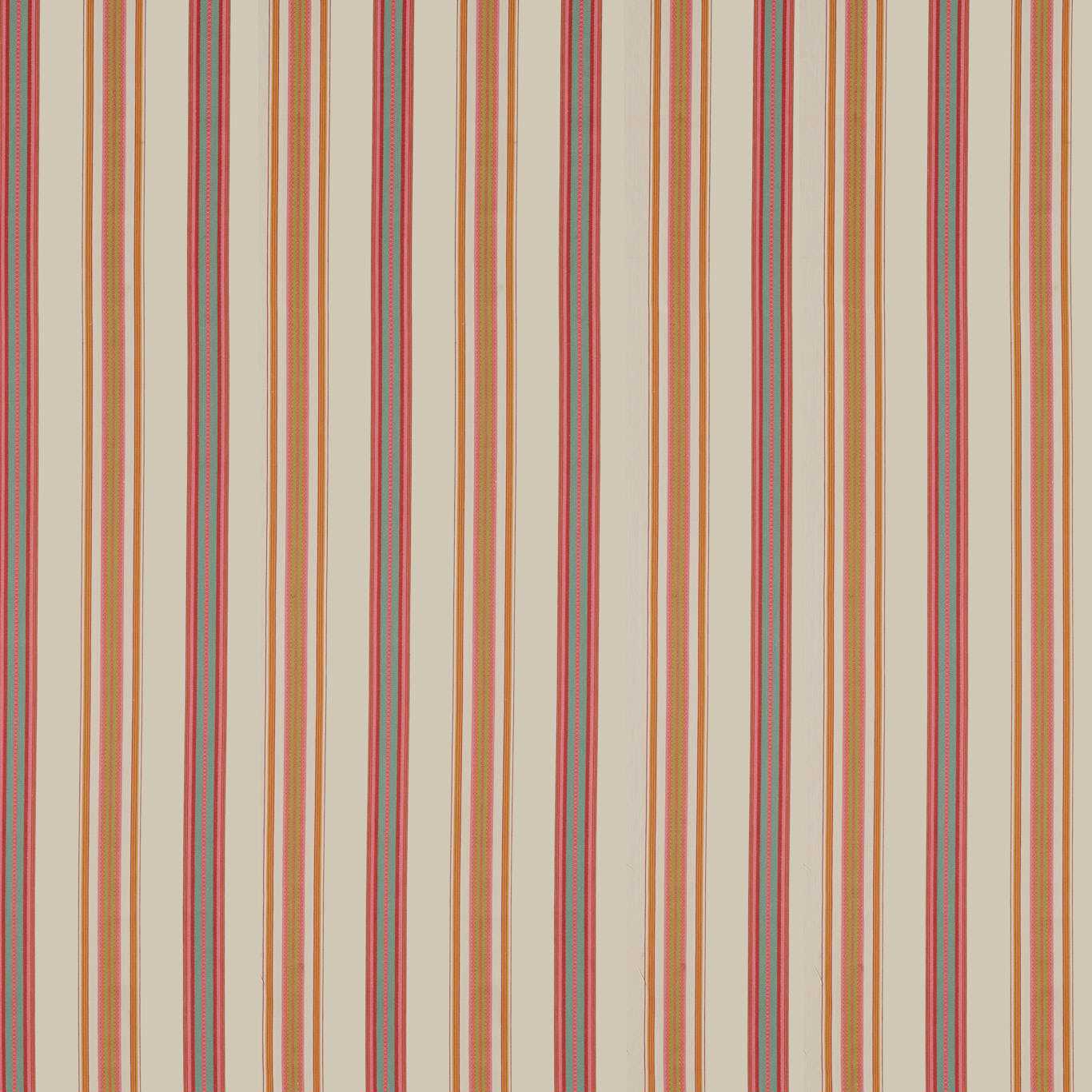 Valley Stripe Rowan Berry/Cream Fabric By Sanderson