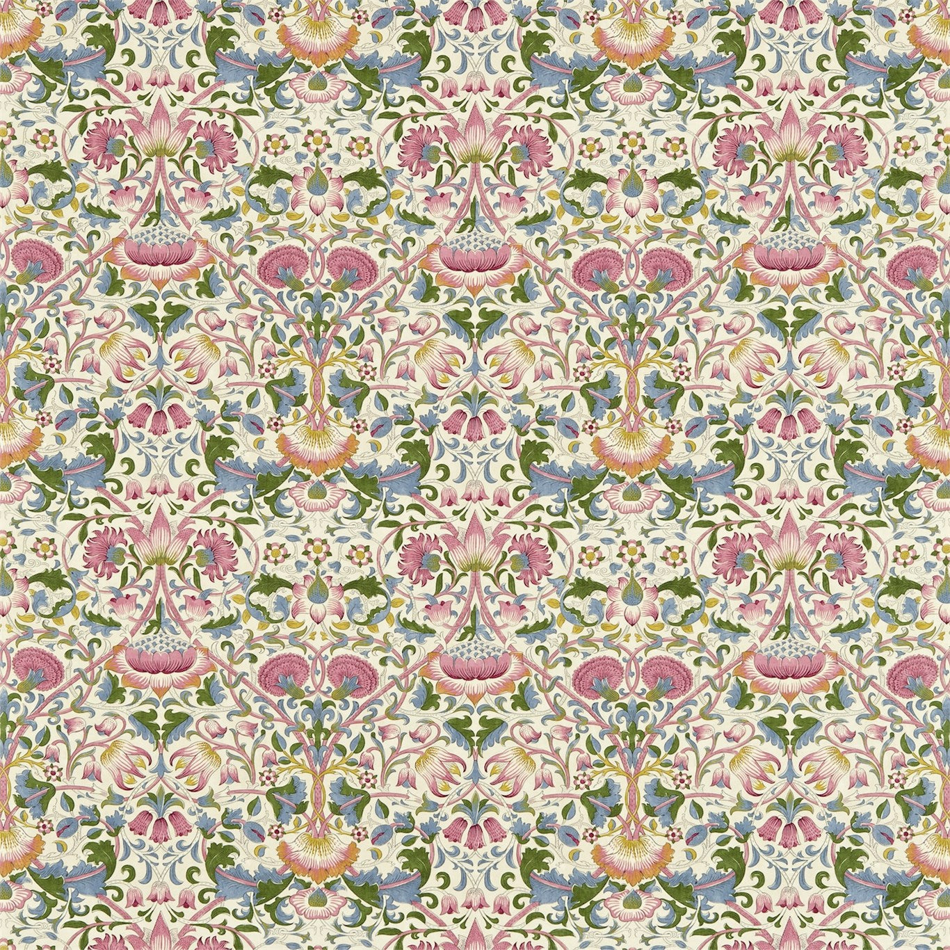 Lodden 222525 Blush/Woad Fabric By Morris & Co