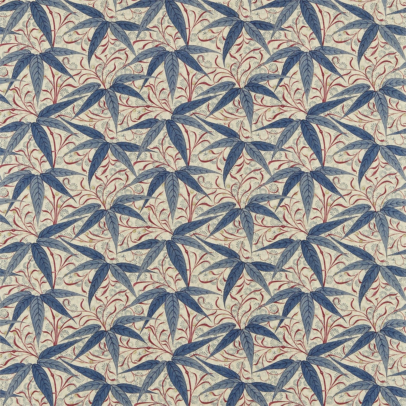 Bamboo 222528 Indigo/Woad Fabric By Morris & Co