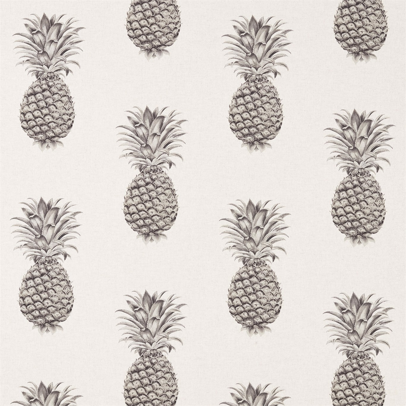 Pineapple Royale Graphite/Linen Fabric By Sanderson