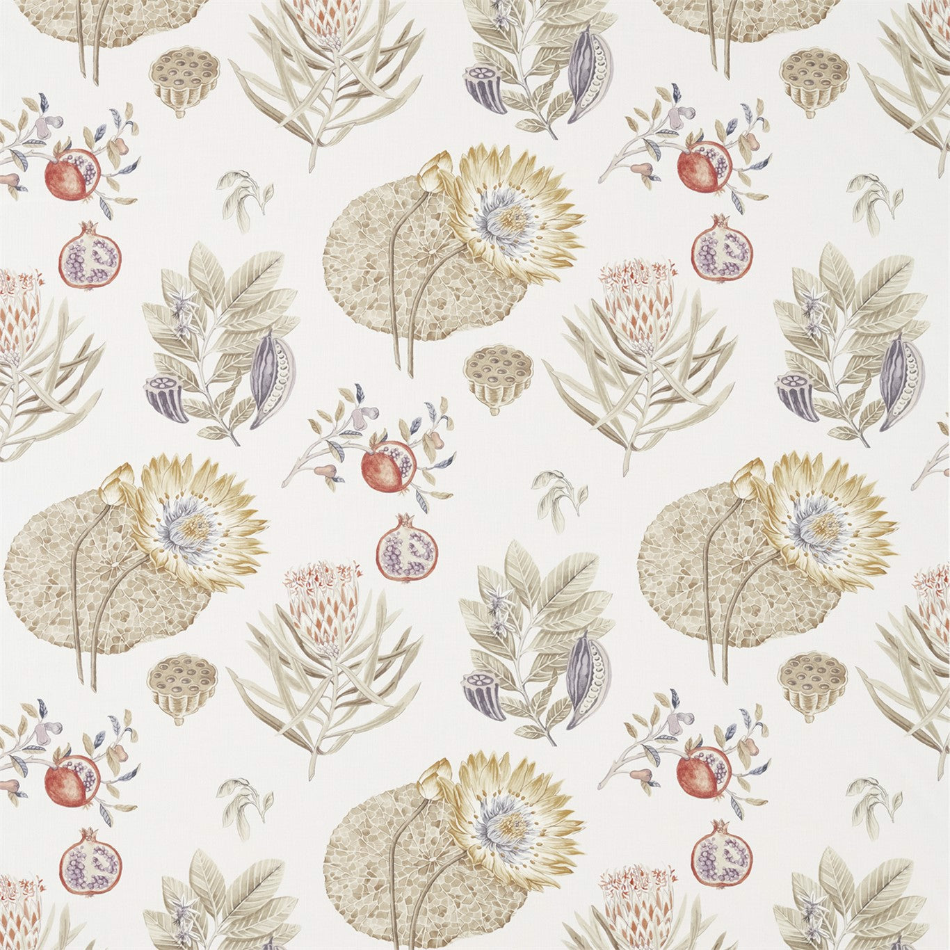 Lily Bank Sepia/Multi Fabric By Sanderson