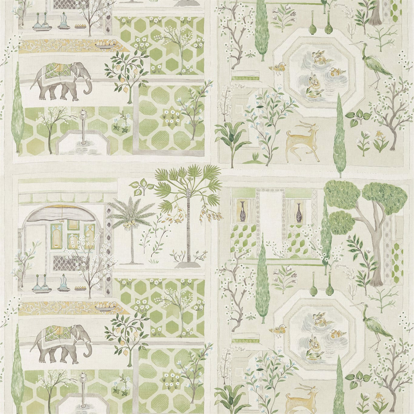 Sultans Garden Garden Green Fabric By Sanderson