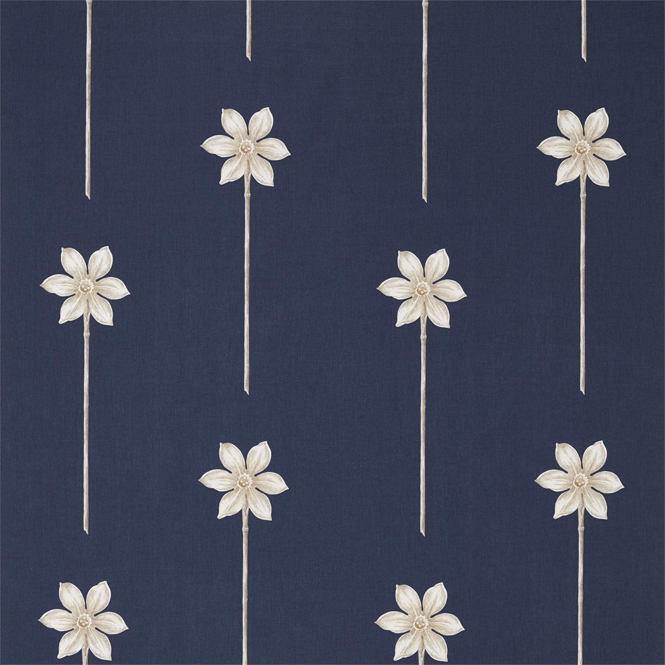 Thalia Indigo/Natural Fabric By Sanderson