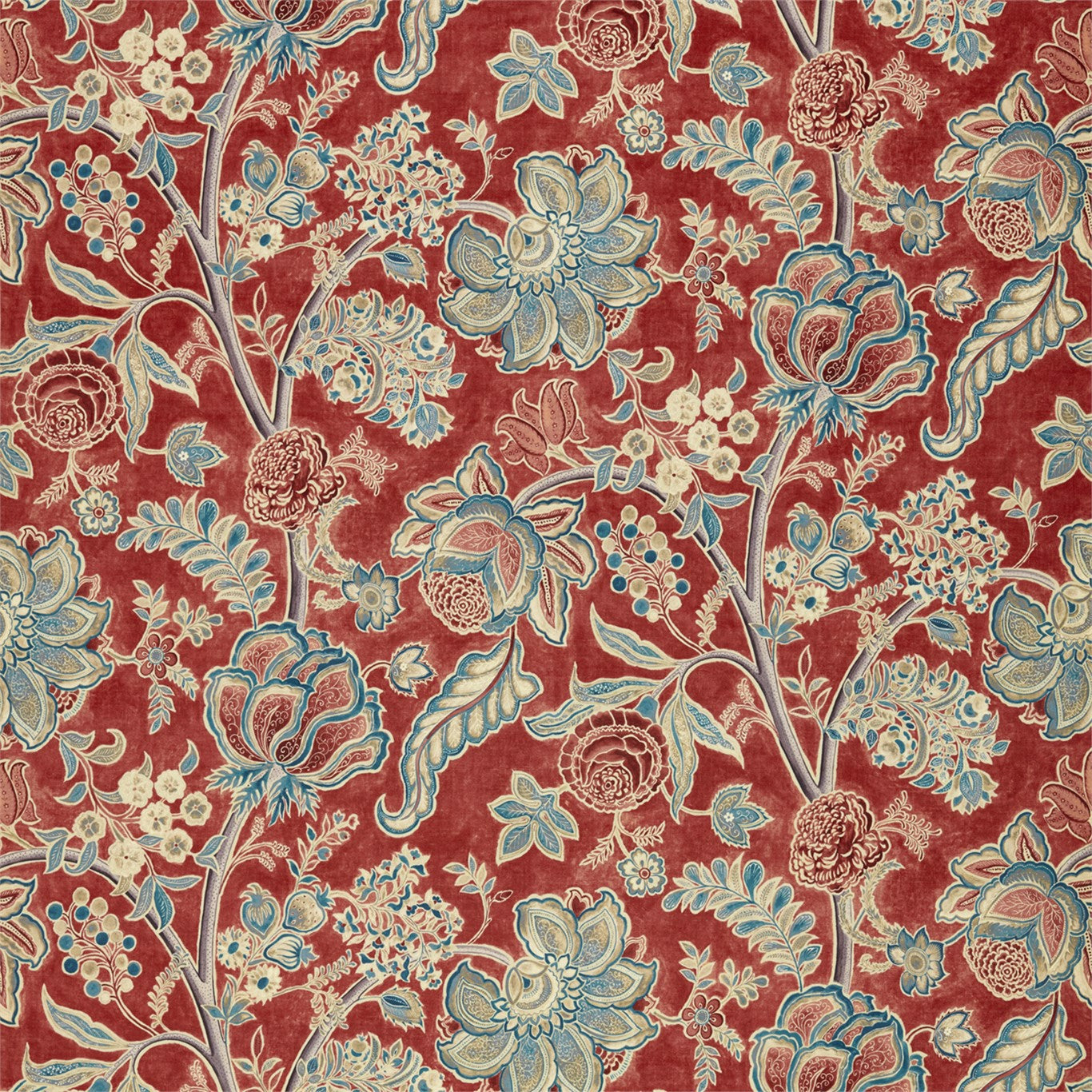 Shalimar Ruby/Teal Fabric By Sanderson