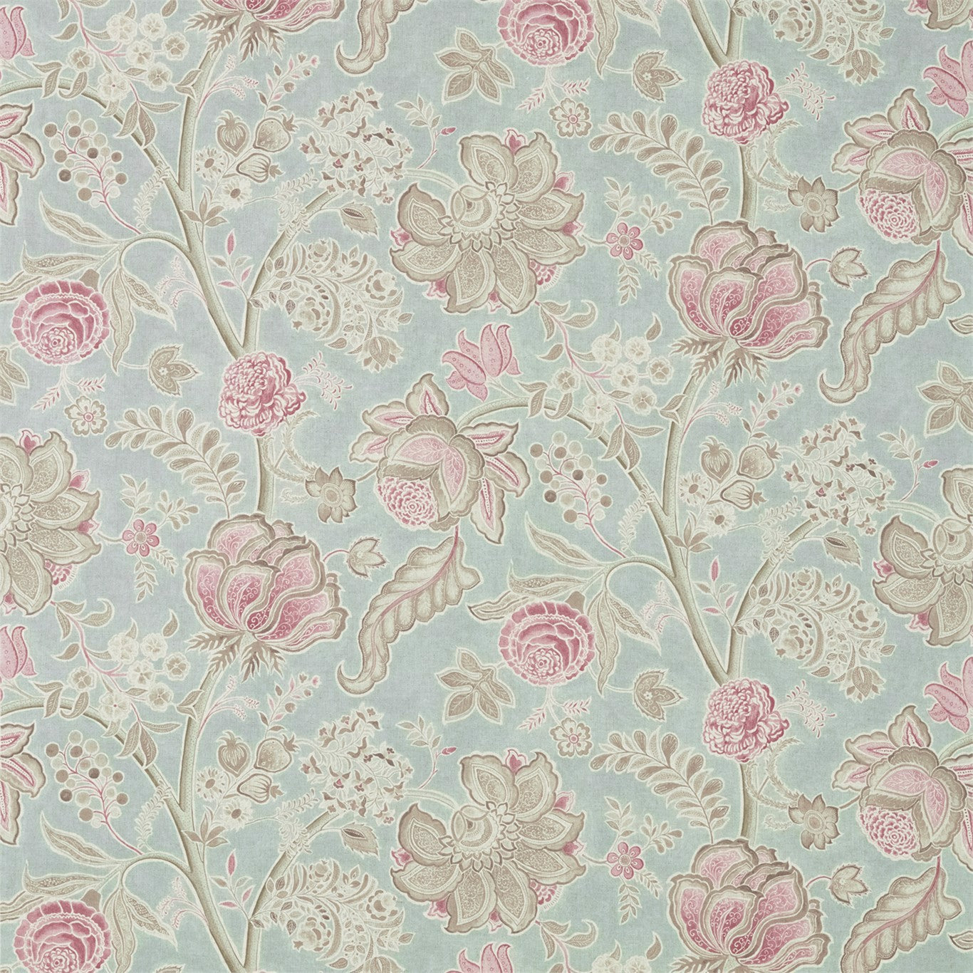 Shalimar Porcelain/Orchid Fabric By Sanderson