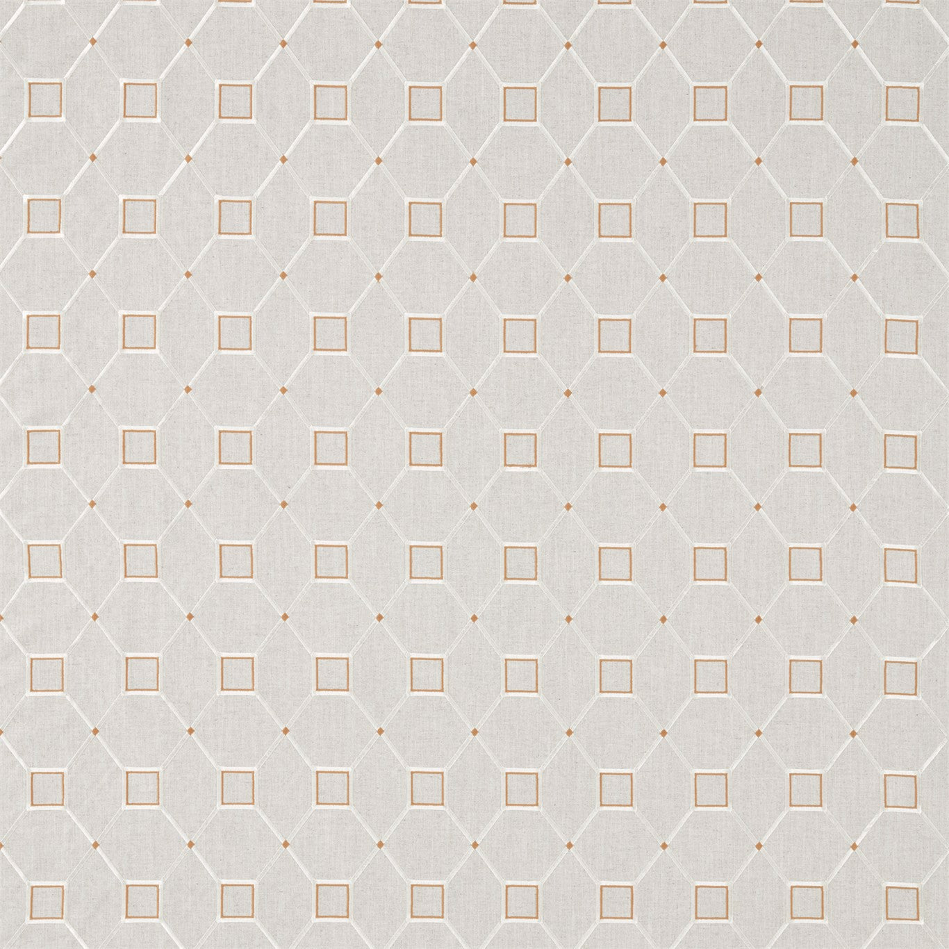 Baroque Trellis Russet/Linen Fabric By Sanderson