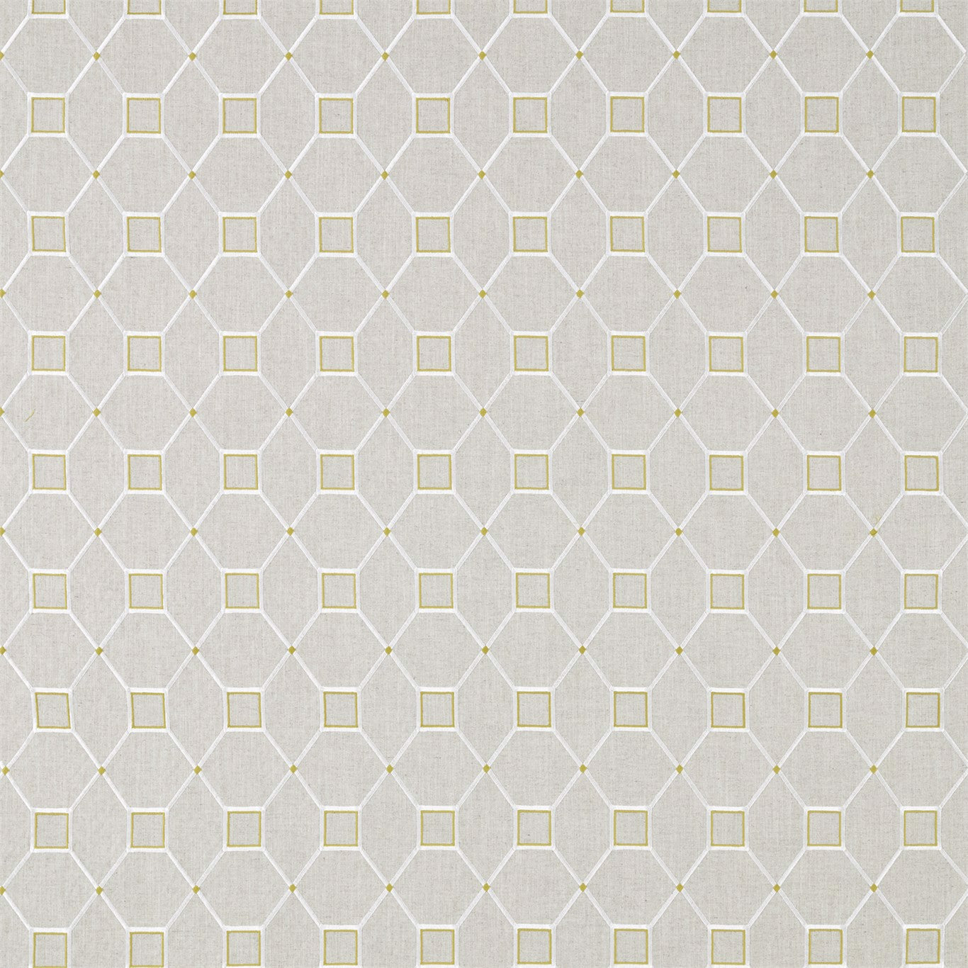 Baroque Trellis Daffodil/Linen Fabric By Sanderson