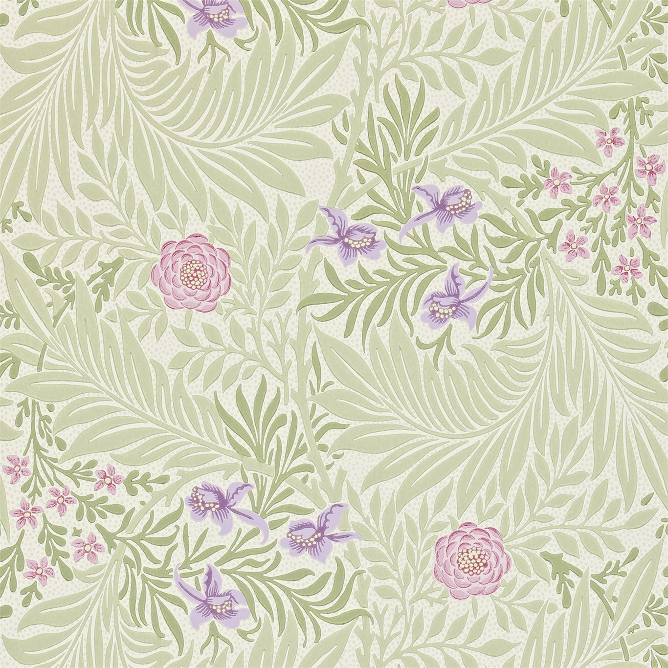 Larkspur Olive/Lilac Wallpaper DARW212555 by Morris & Co