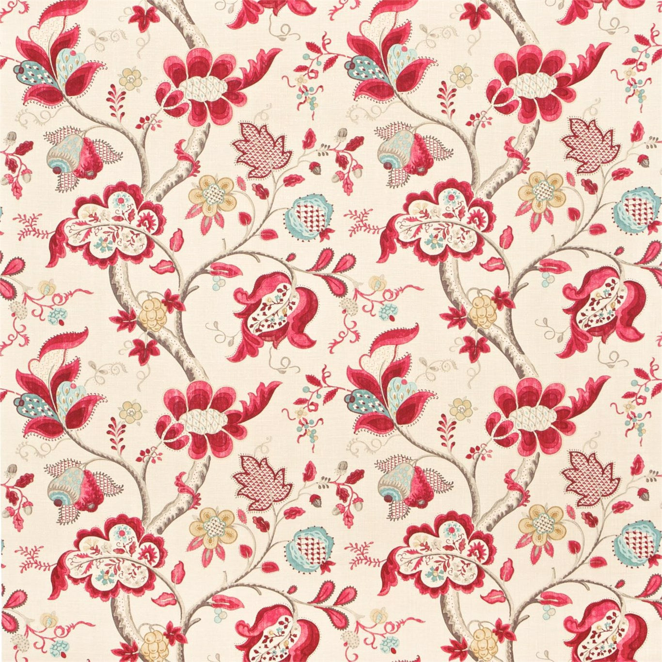 Roslyn Berry/Slate Fabric By Sanderson