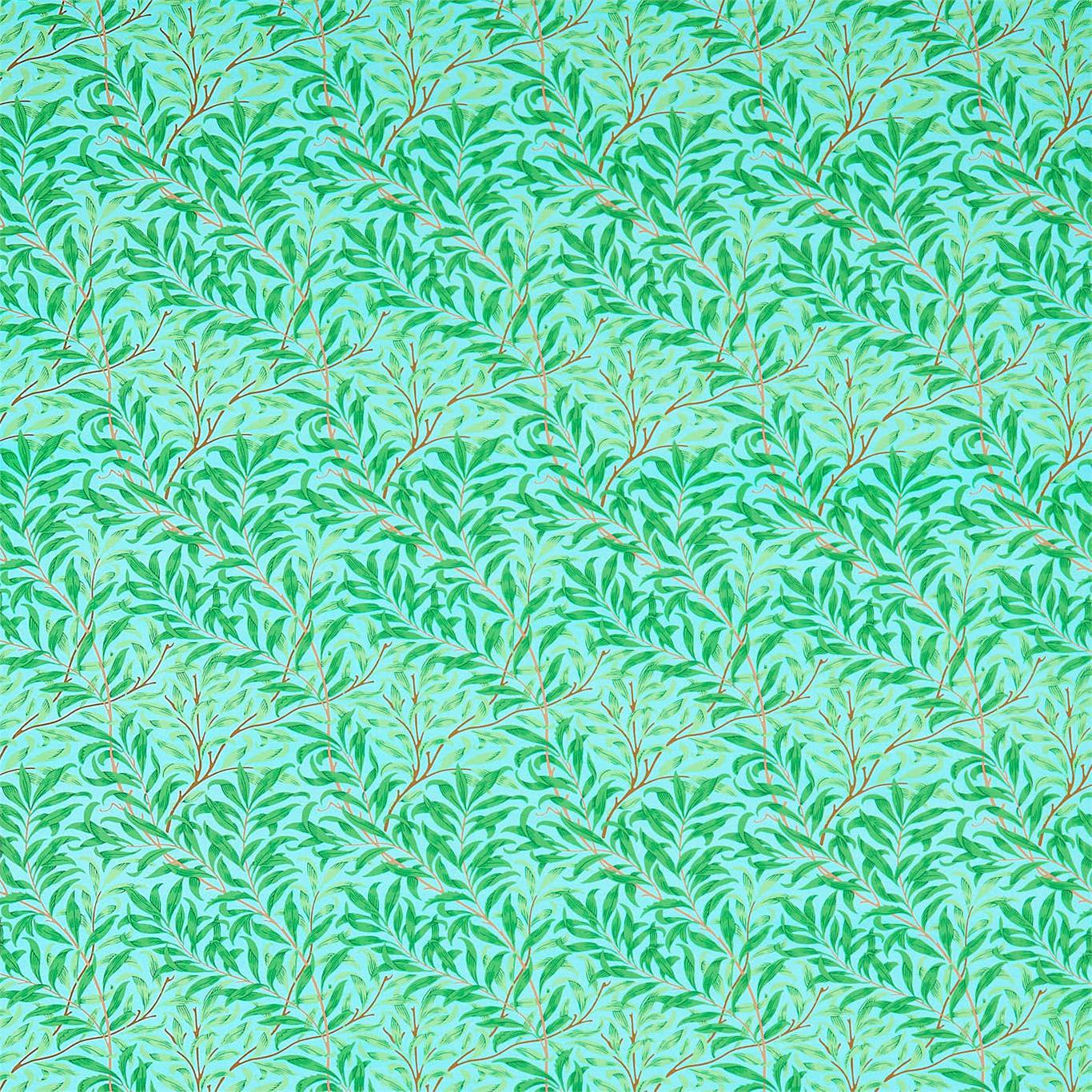 Willow Bough Sky/Leaf Green Fabric By Morris & Co