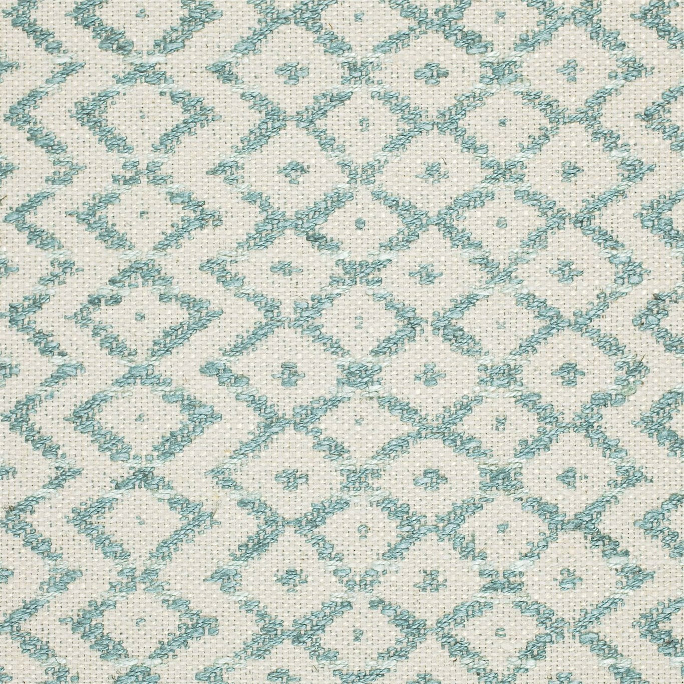 Cheslyn 232031 Teal/Cream Fabric By Sanderson