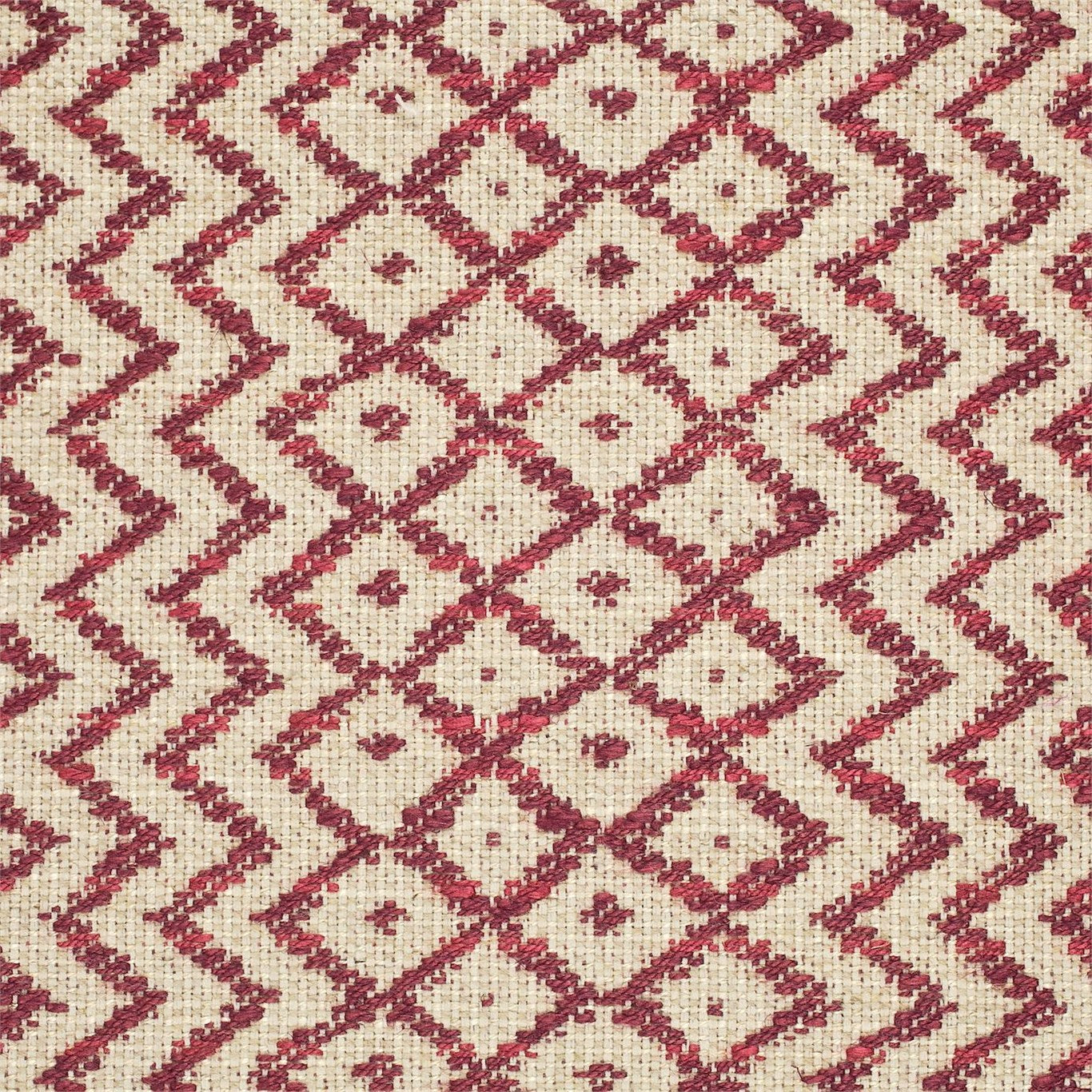 Cheslyn 232039 Claret/Cream Fabric By Sanderson