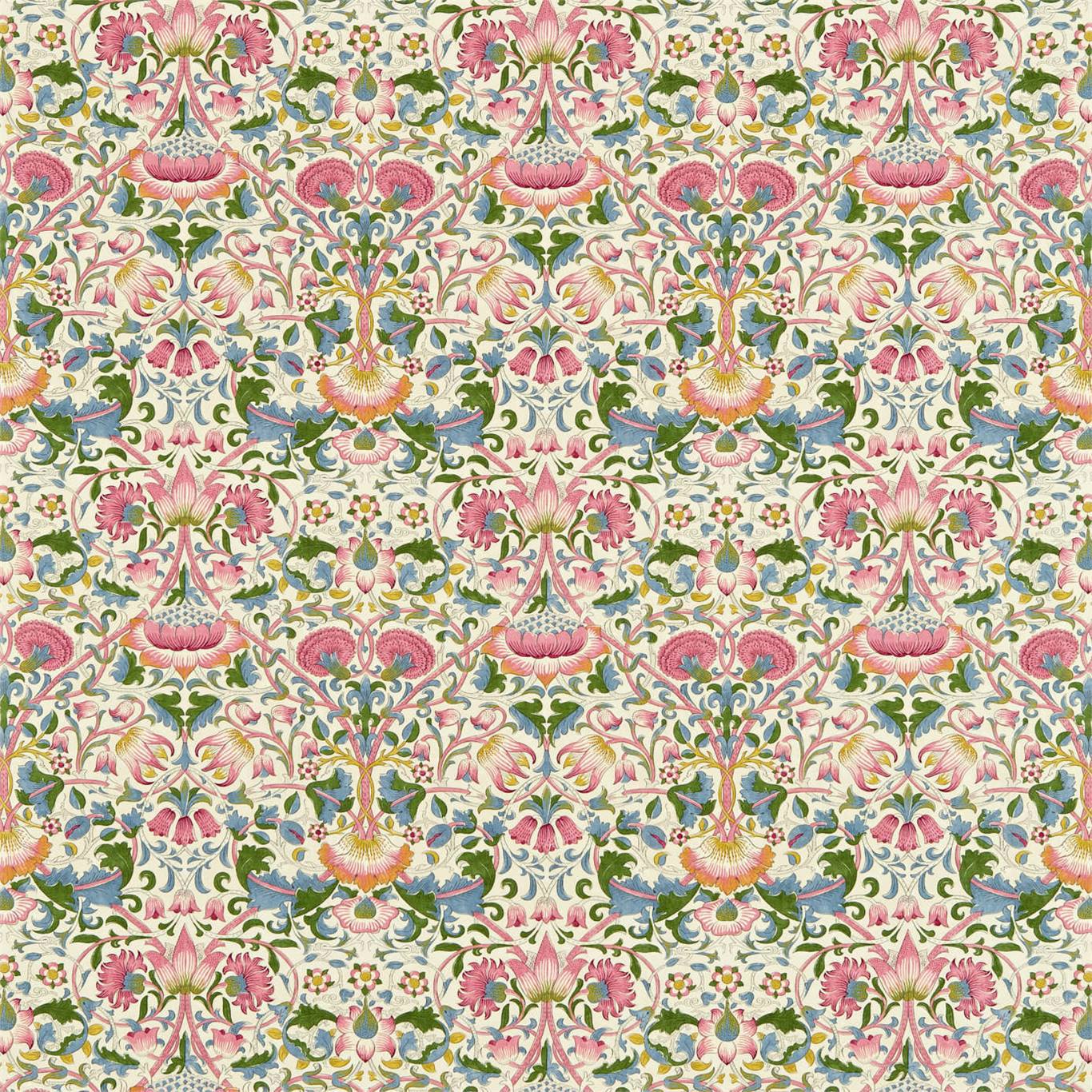 Lodden Blush/Woad Fabric By Morris & Co