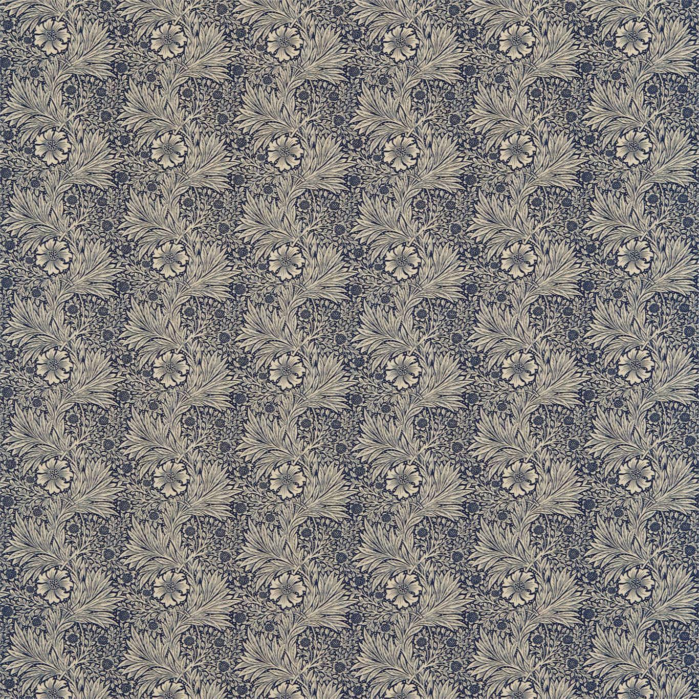 Marigold Indigo/Linen Fabric By Morris & Co