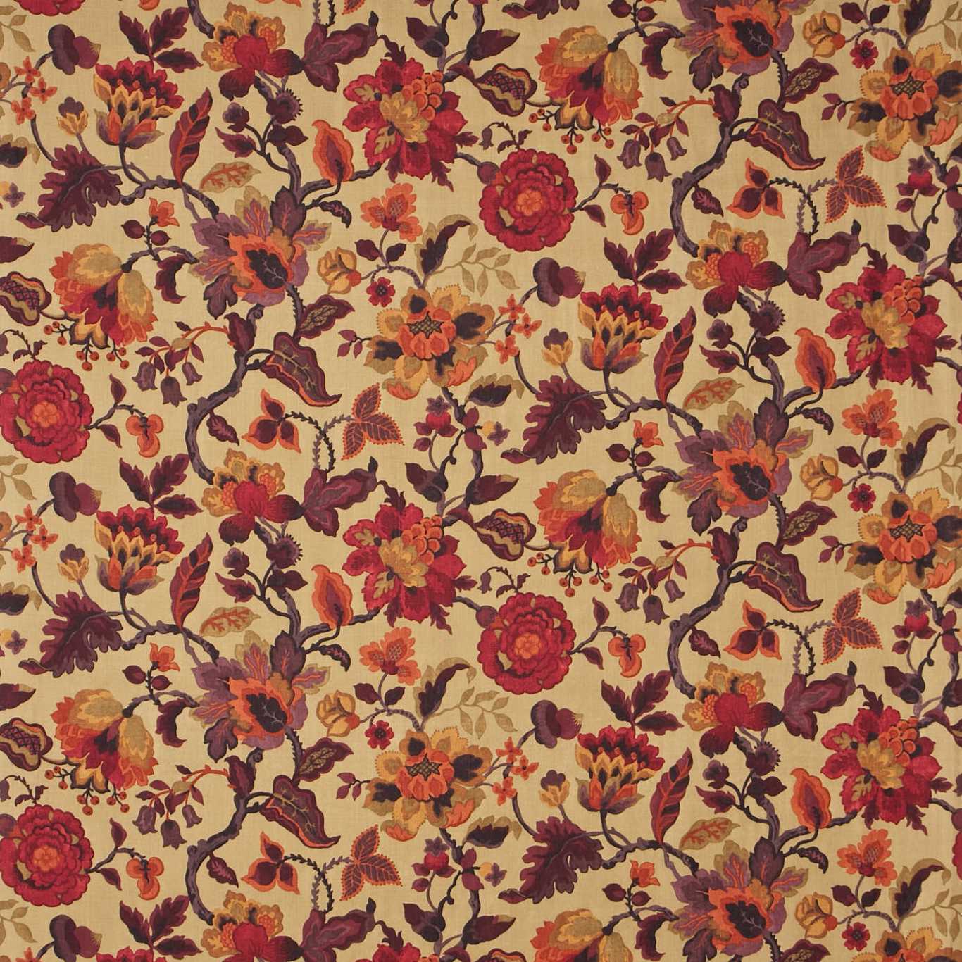 Amanpuri Old Gold/aubergine Dcouam201 Fabric By Sanderson