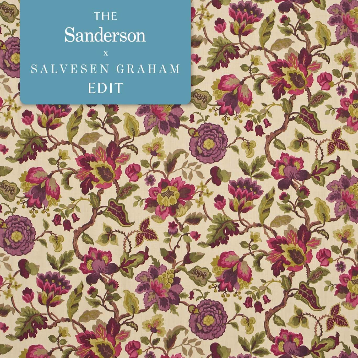 Amanpuri Mulberry/olive Dcouam203 Fabric By Sanderson