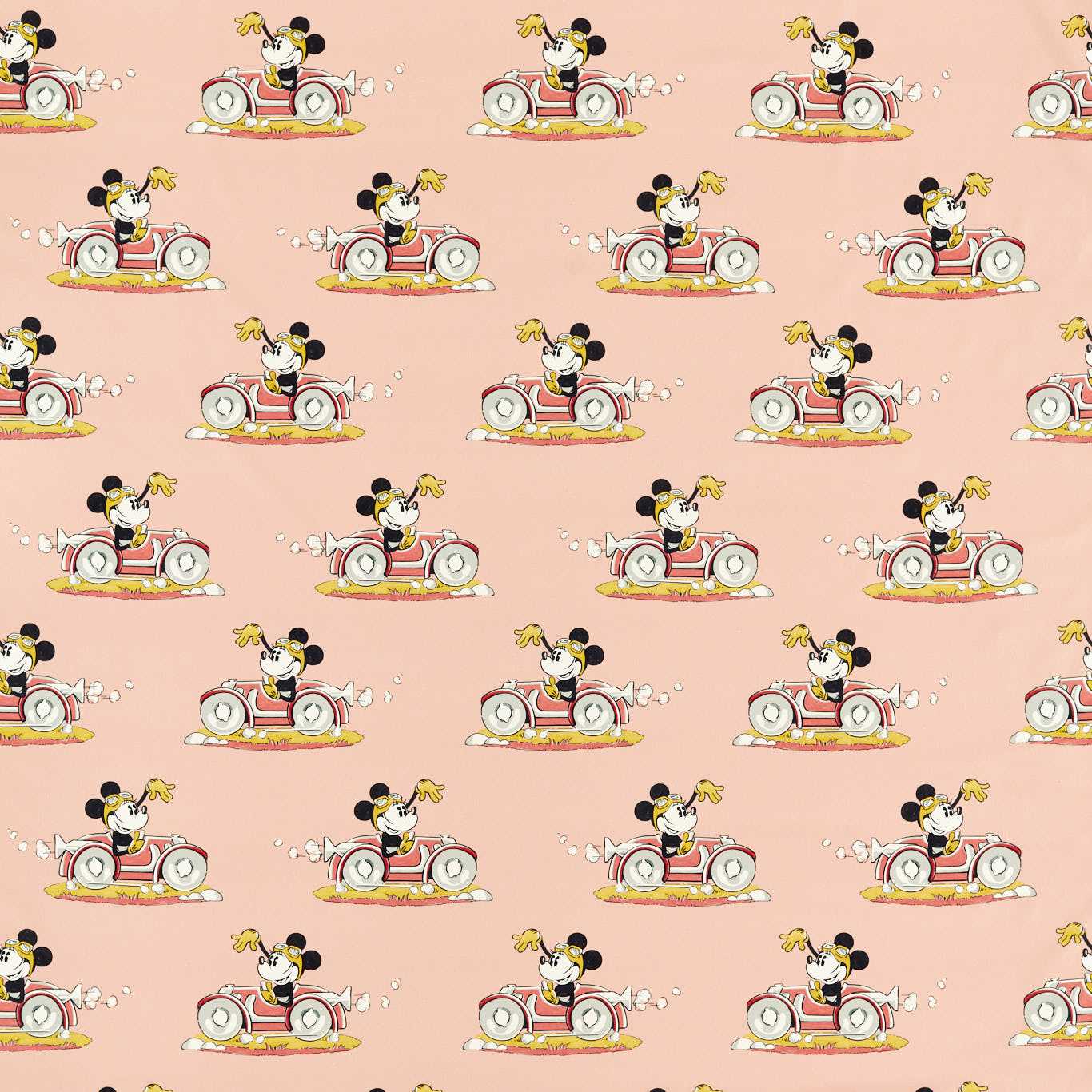 Minnie On the Move Candy Floss Fabric By Sanderson