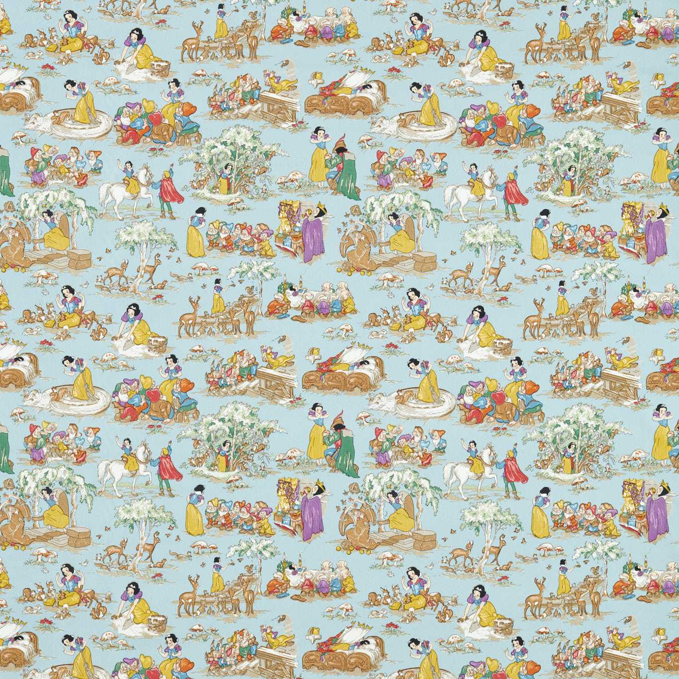 Snow White Puddle Blue Fabric By Sanderson