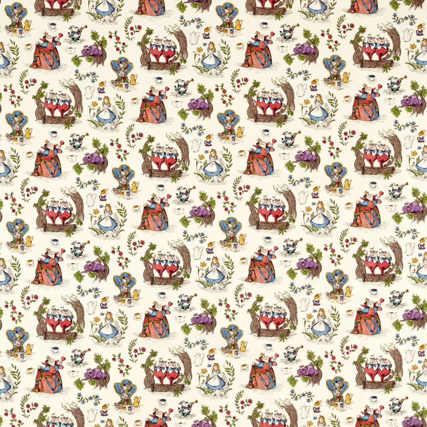 Alice in Wonderland Hundreds and Thousands Fabric By Sanderson