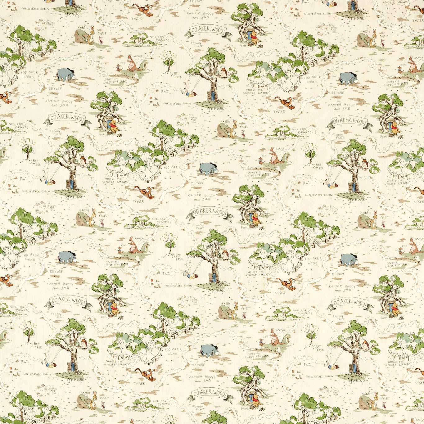 Hundred Acre Wood Cashew Fabric By Sanderson