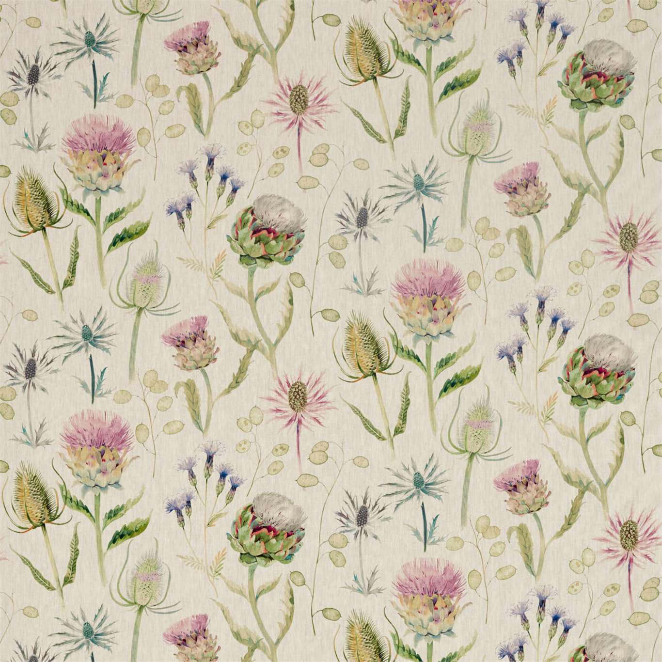 Thistle Garden Linen Thistle/Fig Fabric By Sanderson