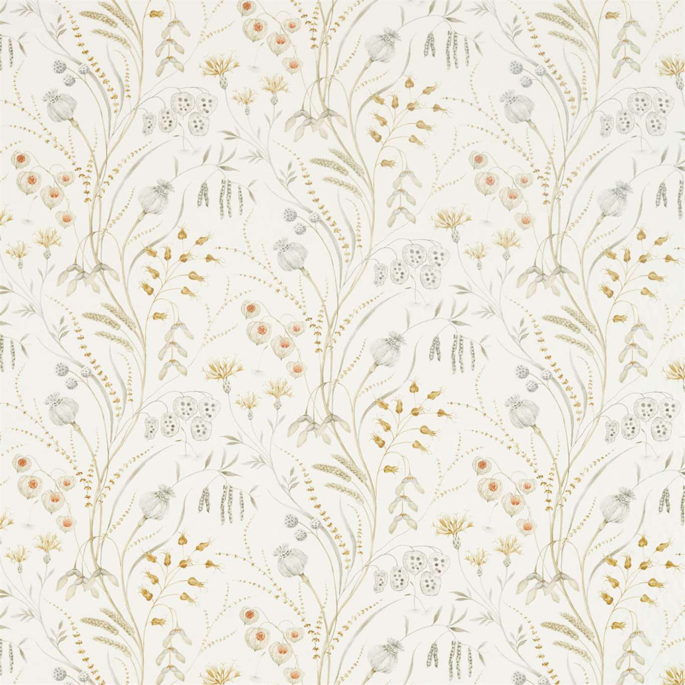 Summer Harvest Silver/Corn Fabric By Sanderson