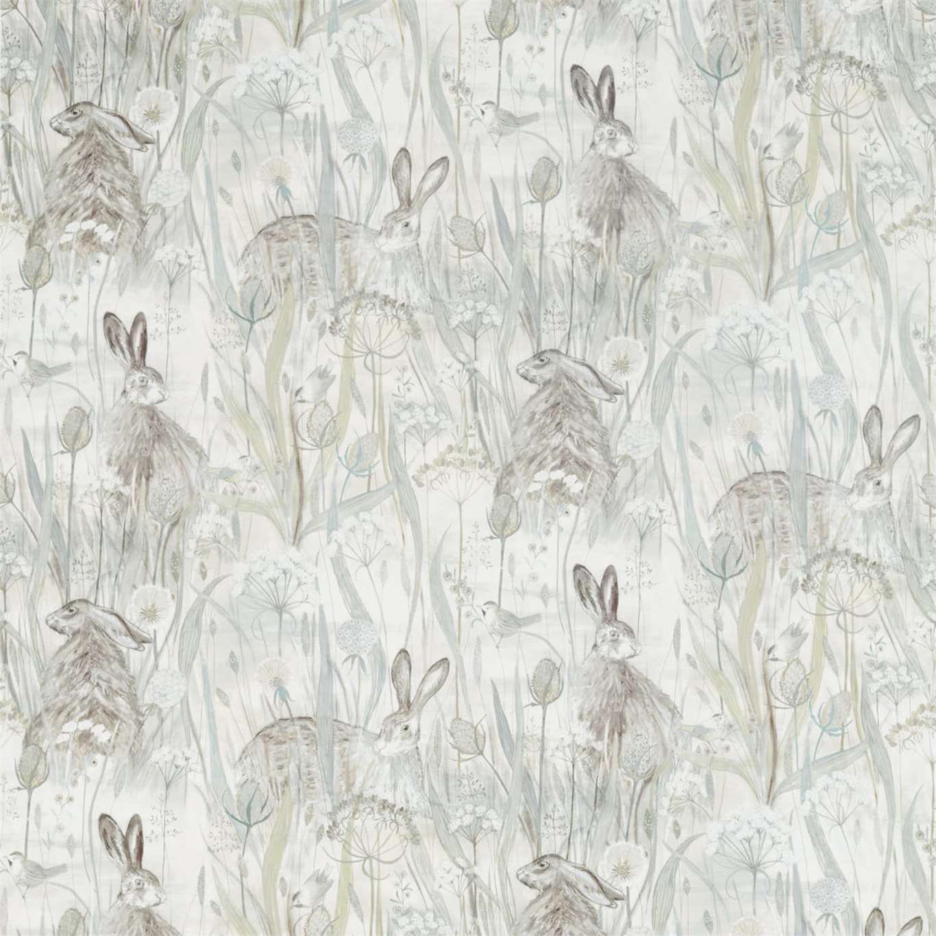 Dune Hares Mist/Pebble Fabric By Sanderson