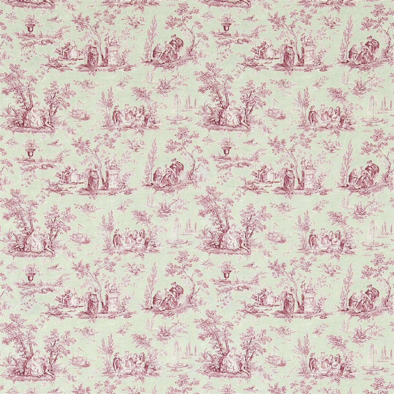 Josette Rose/Sage Fabric By Sanderson