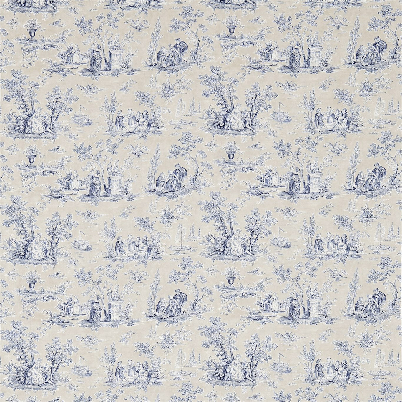 Josette Indigo/Taupe Fabric By Sanderson