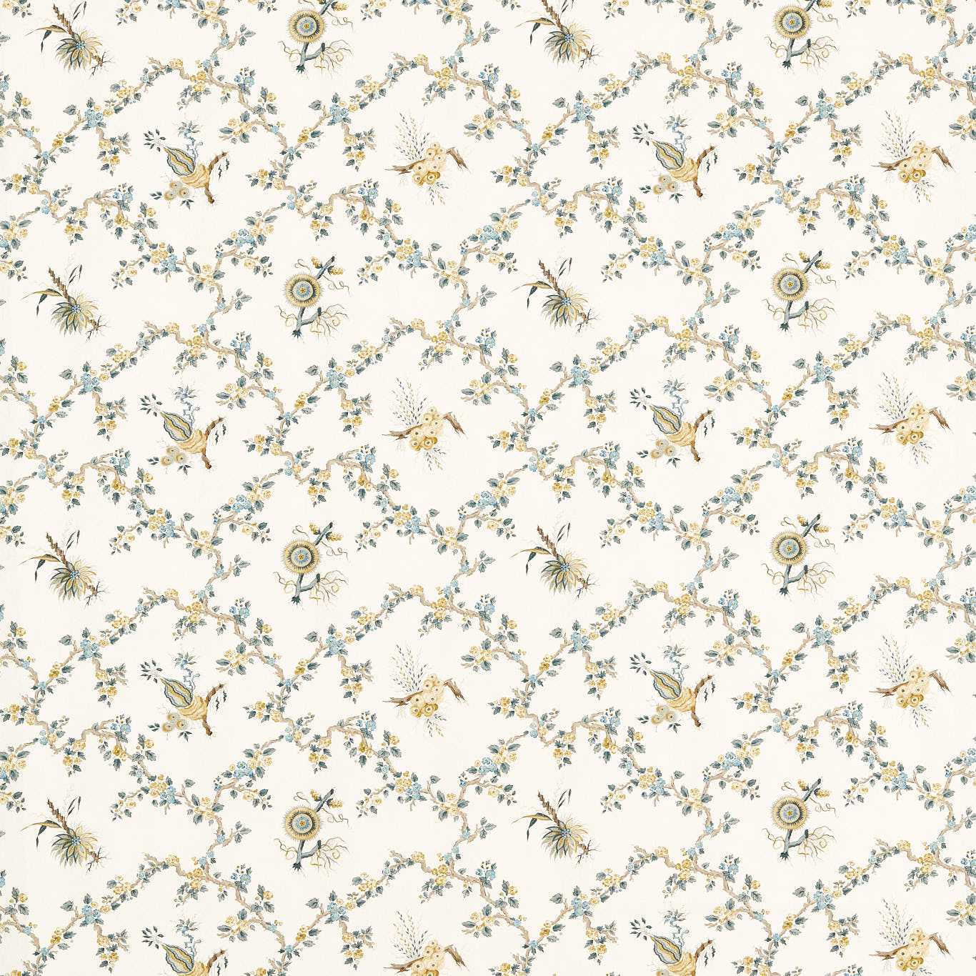 Trelliage Chamomile/Chalk Fabric By Sanderson