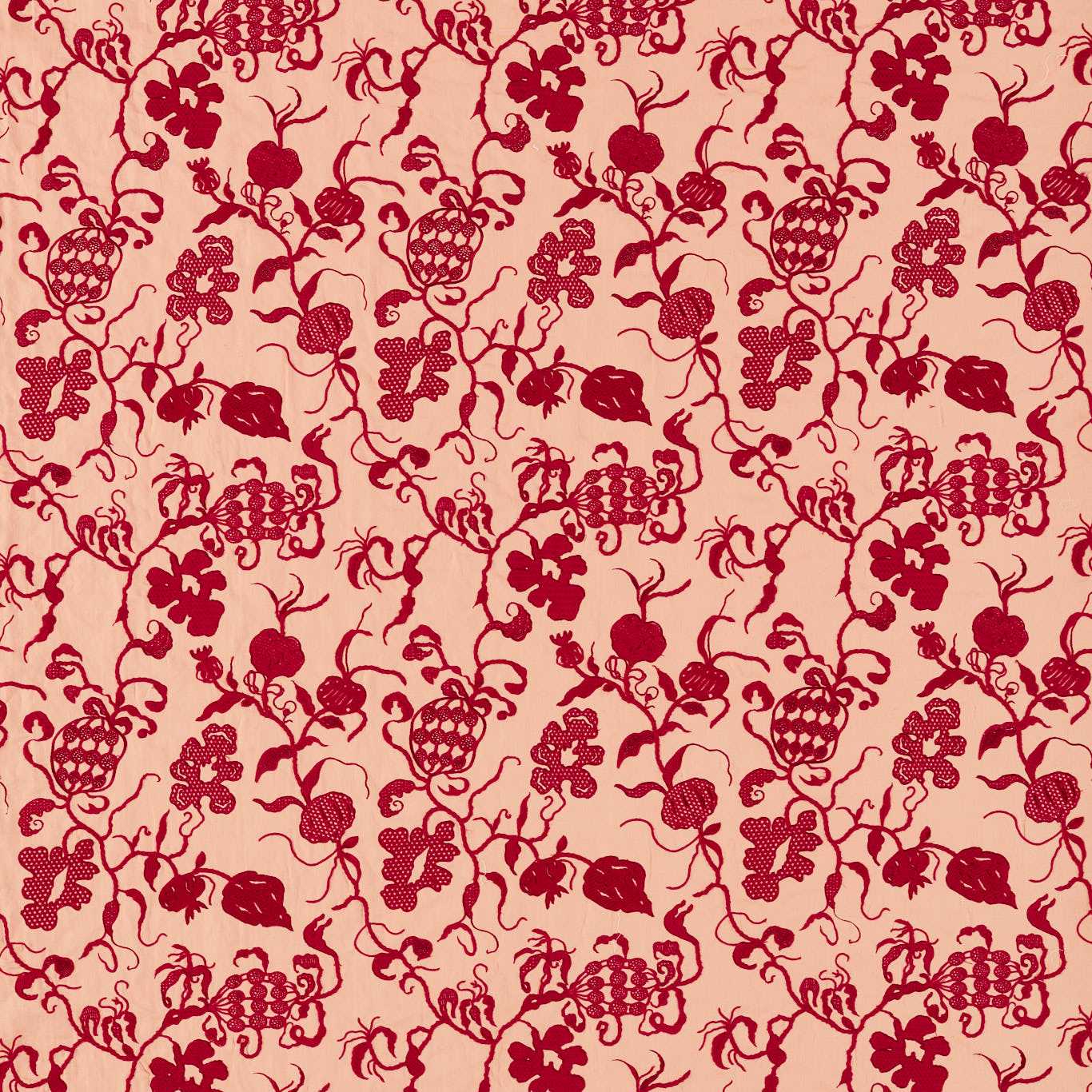 Mydsomer Pickings Conch/Madder Fabric By Sanderson