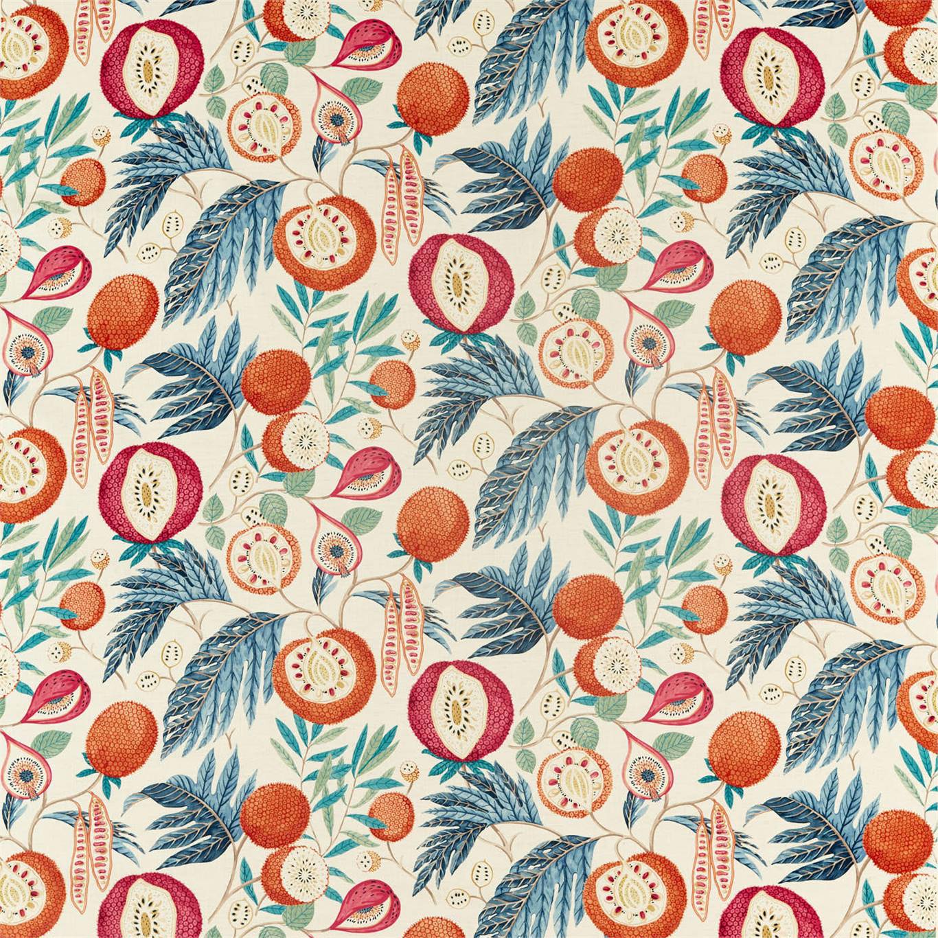 Jackfruit Indigo/Rambutan Fabric By Sanderson