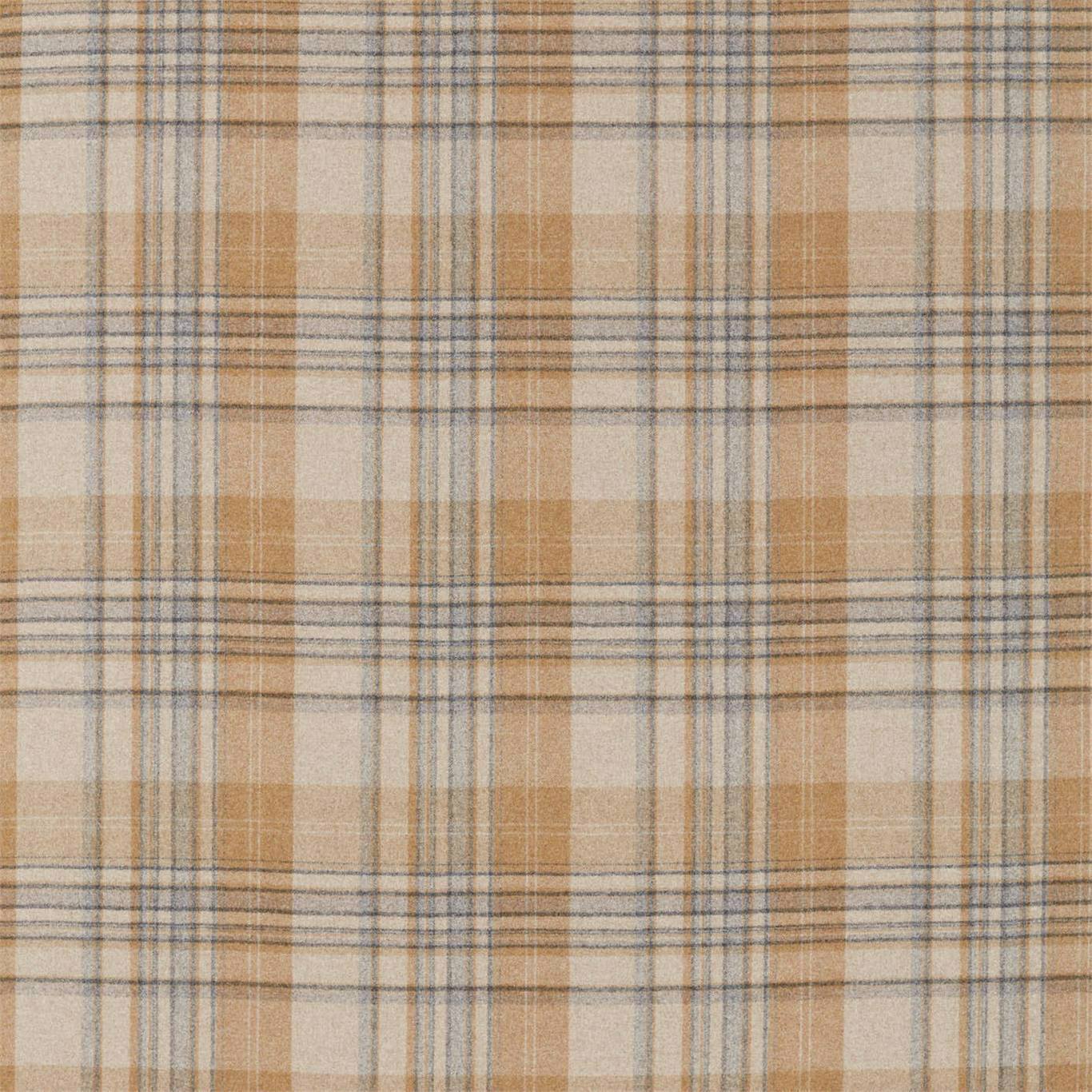 Bryndle Check Honey/Grey Fabric By Sanderson