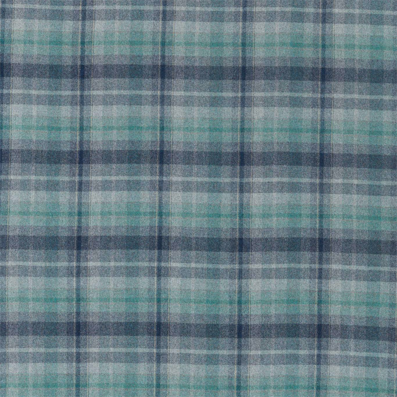 Samphrey Check Chasm/Indigo Fabric By Sanderson