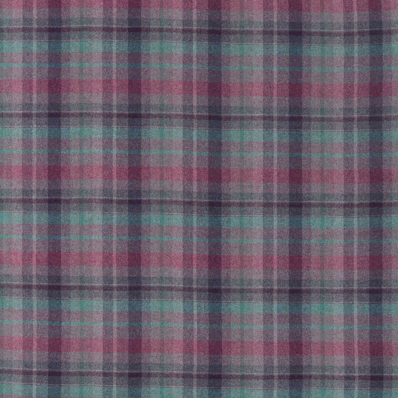 Samphrey Check Fig/Teal Fabric By Sanderson