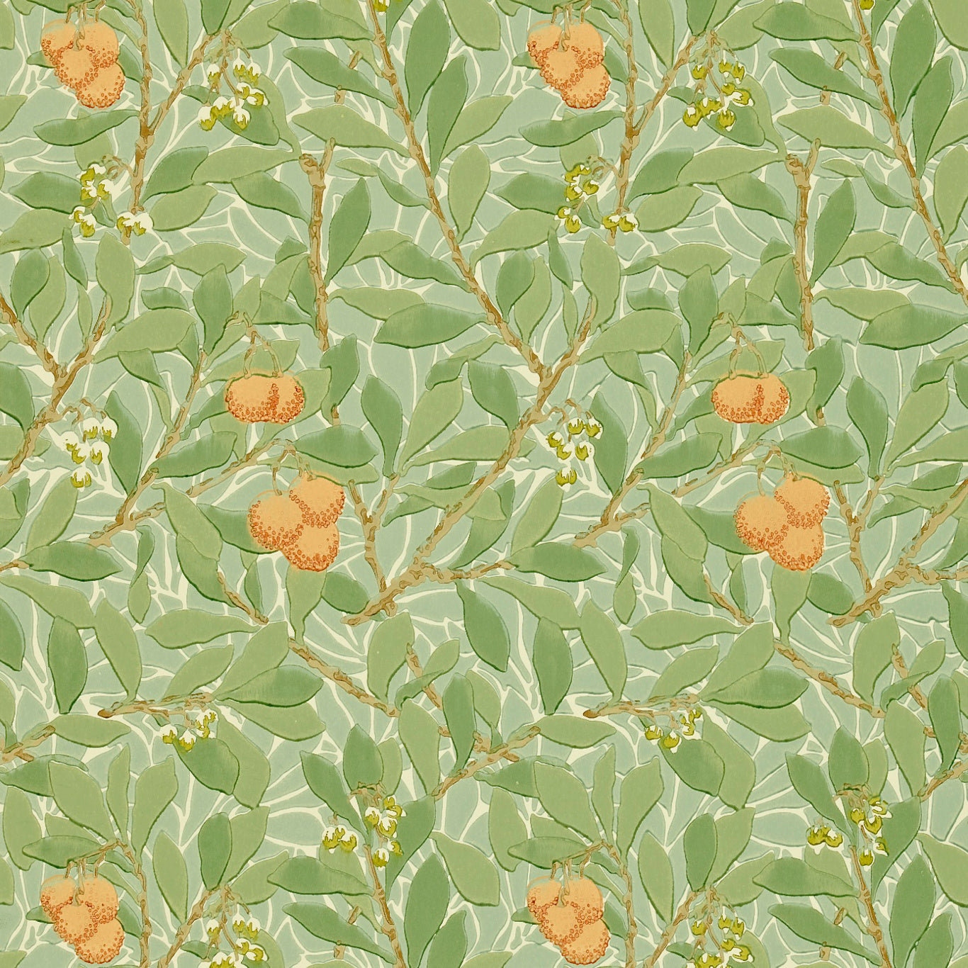 Arbutus Green/Terracotta Wallpaper DJA1A7103 by Morris & Co