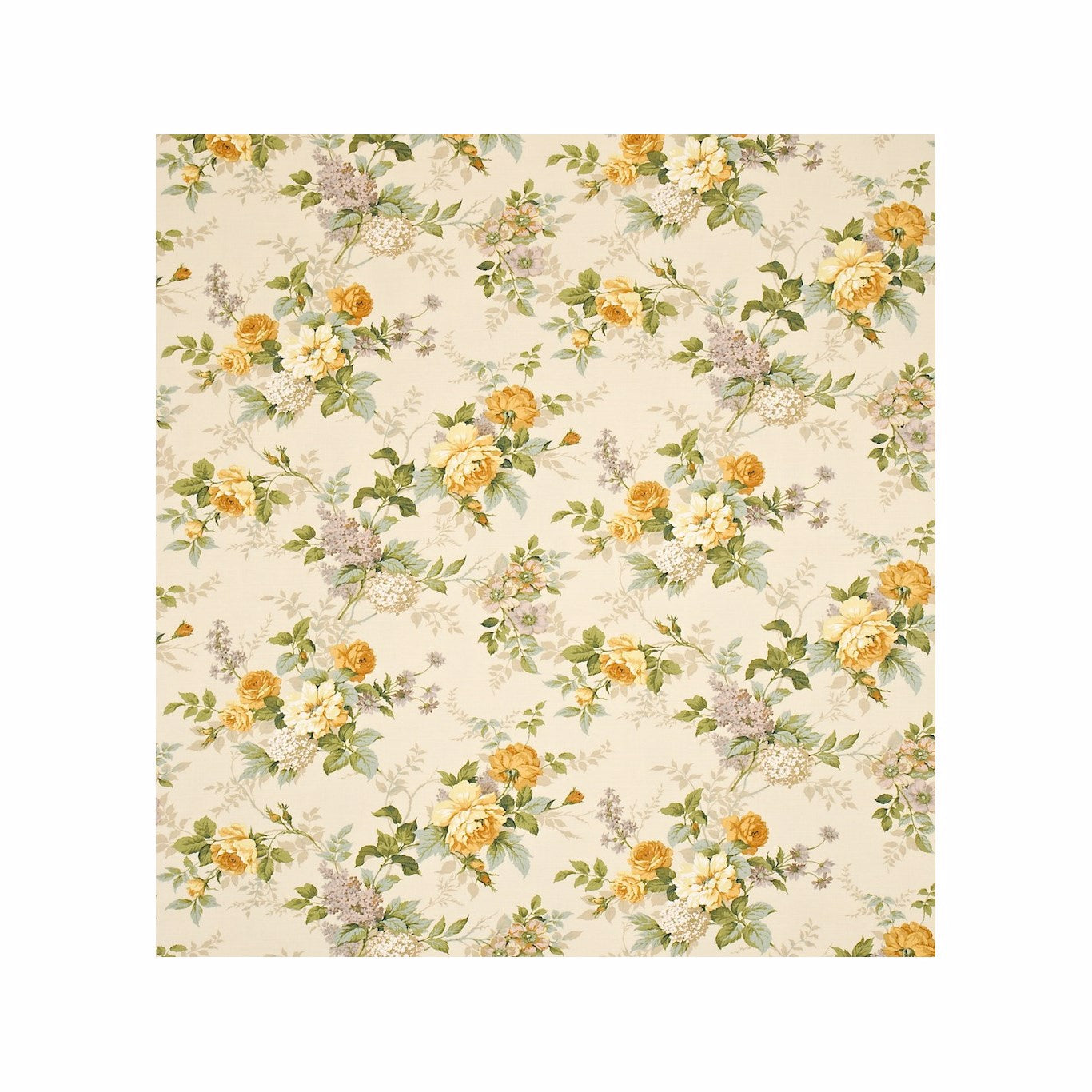 ROSAMUND CREAM/GOLD/BLUE Fabric By Sanderson