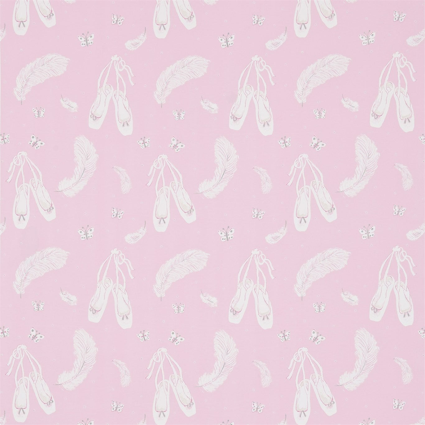 Ballet Shoes Pink Fabric By Sanderson