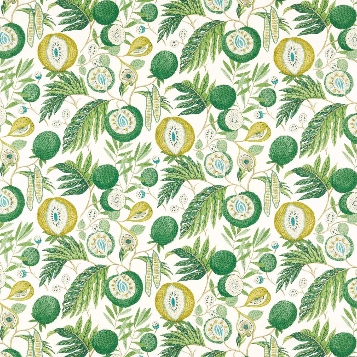 Jackfruit Botanical Green Fabric By Sanderson