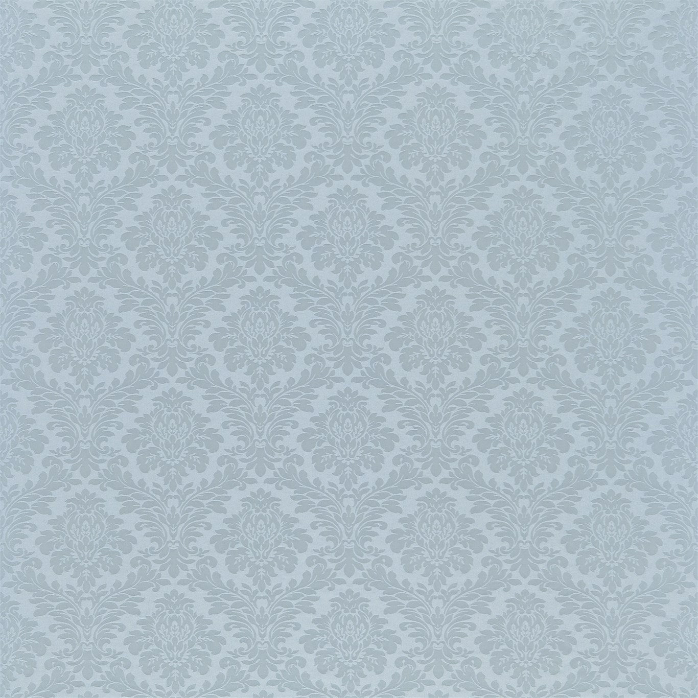 Lymington Damask Sky Blue Fabric By Sanderson