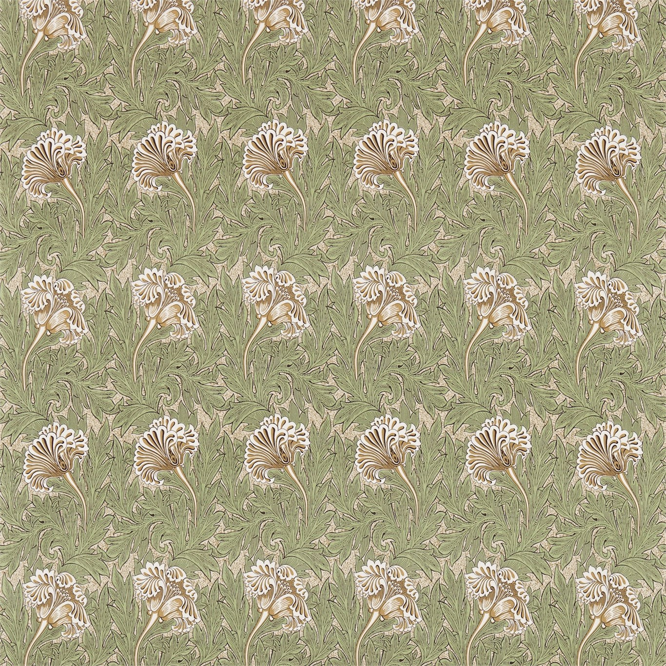 Tulip Artichoke/Gold Fabric By Morris & Co