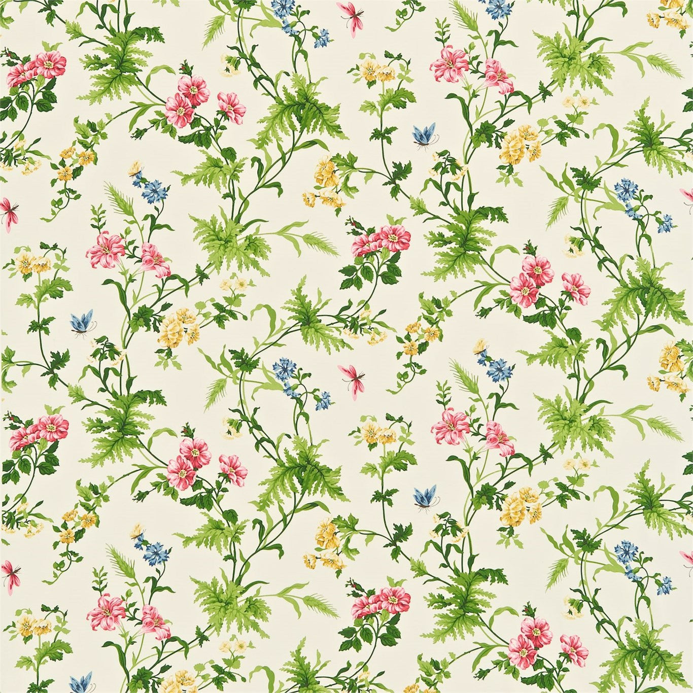 Primrose Hill 221940 Cherry/Primrose Fabric By Sanderson