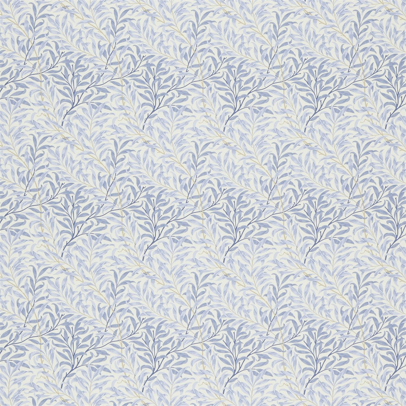 Willow Bough DMFPWB206 China Blue/Cream Fabric By Morris & Co