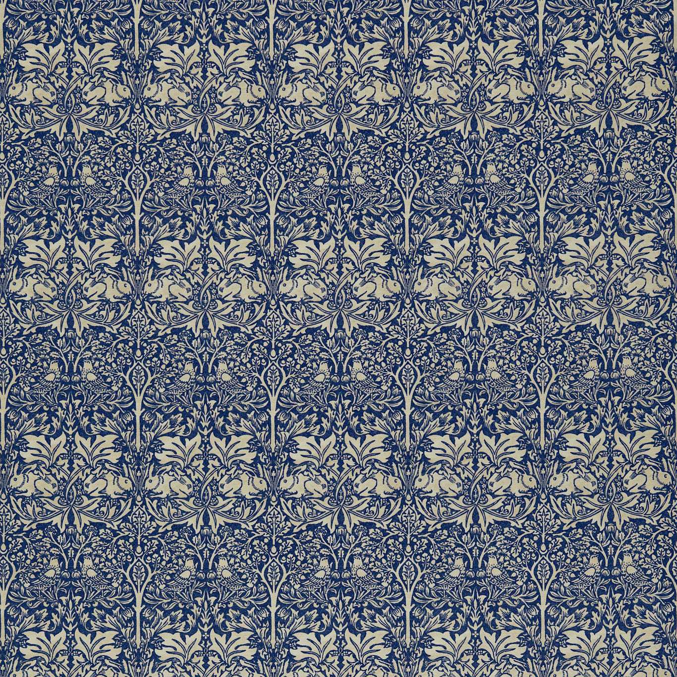 Brer Rabbit Indigo/vellum Fabric By Morris & Co