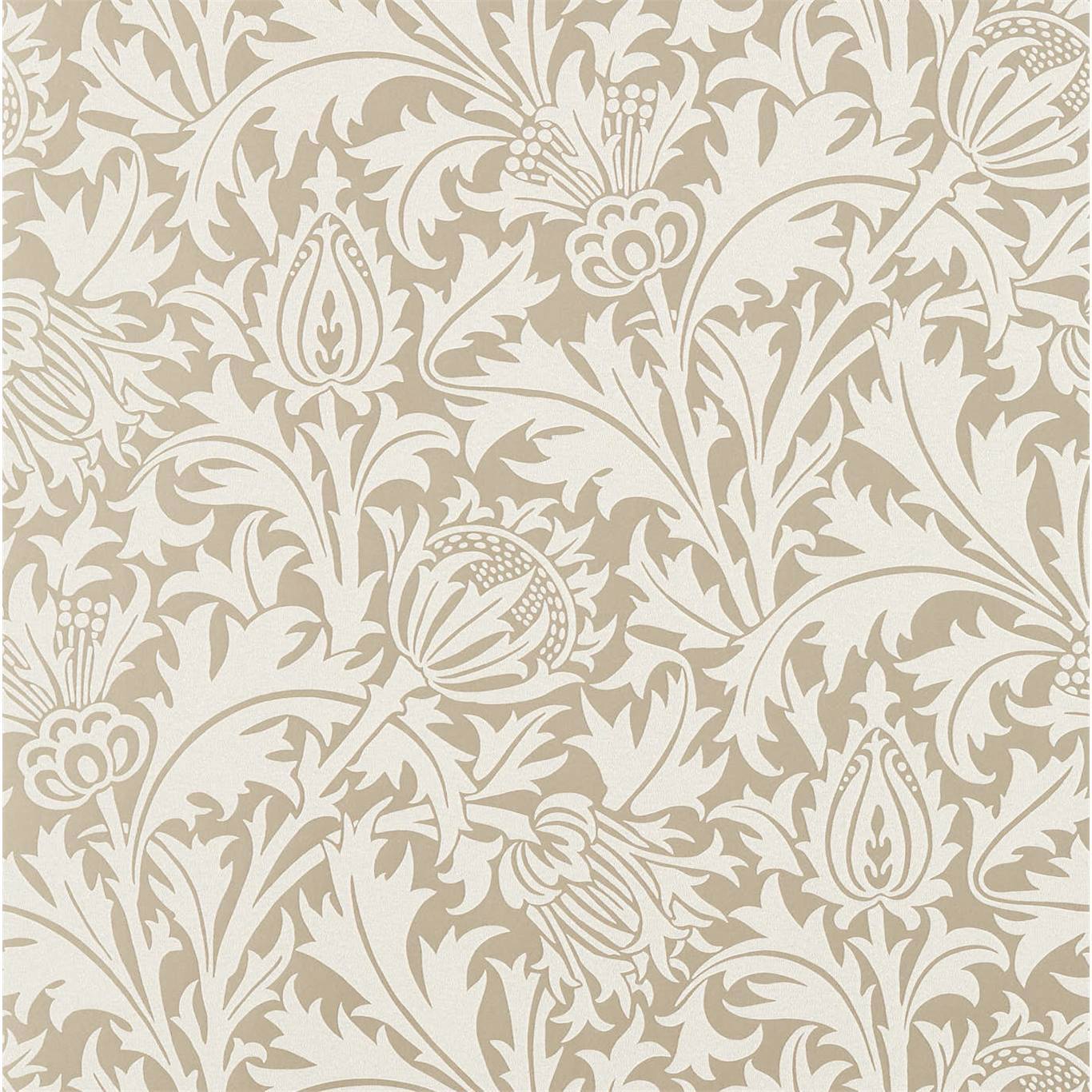 Pure Thistle ( Beaded) Gilver Wallpaper DMPN216548 by Morris & Co