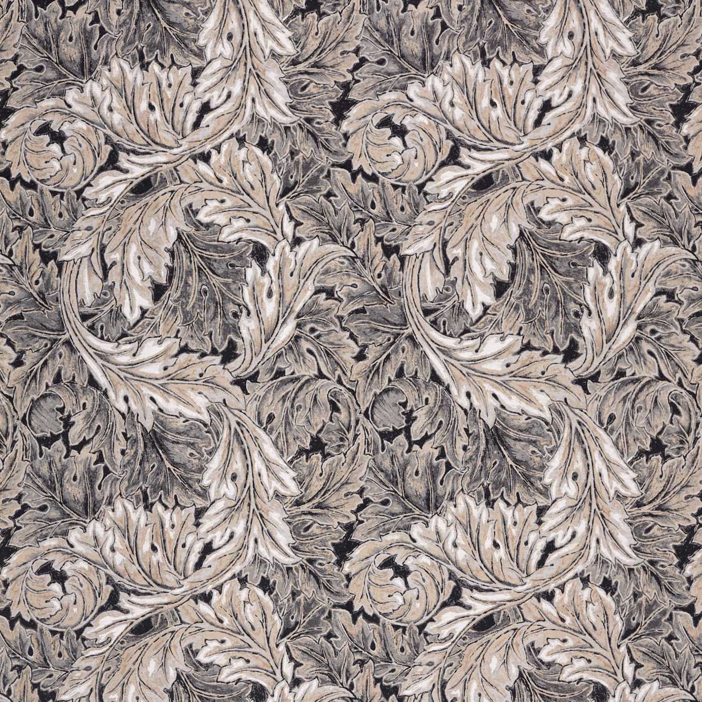 Pure Acanthus Weave Black Ink Fabric By Morris & Co