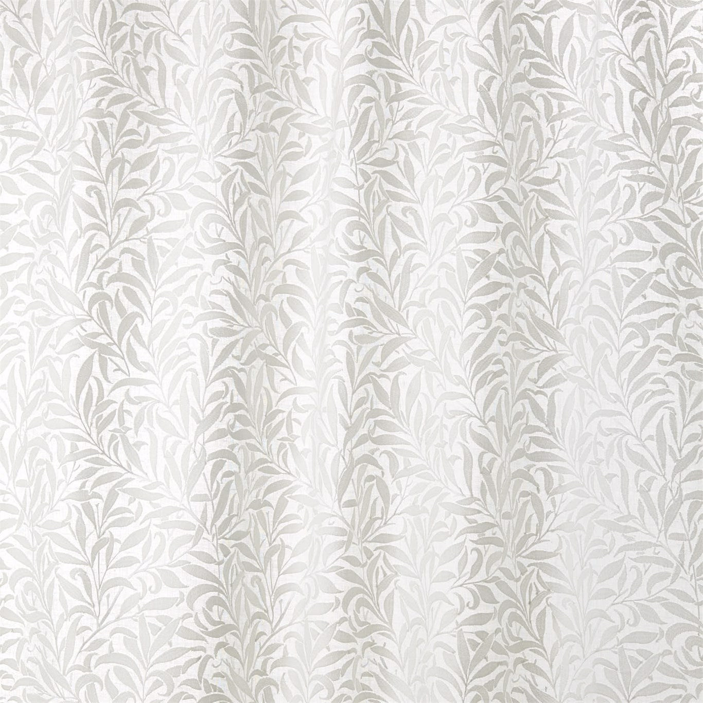 Pure Willow Bough Embroidery Paper White Fabric By Morris & Co