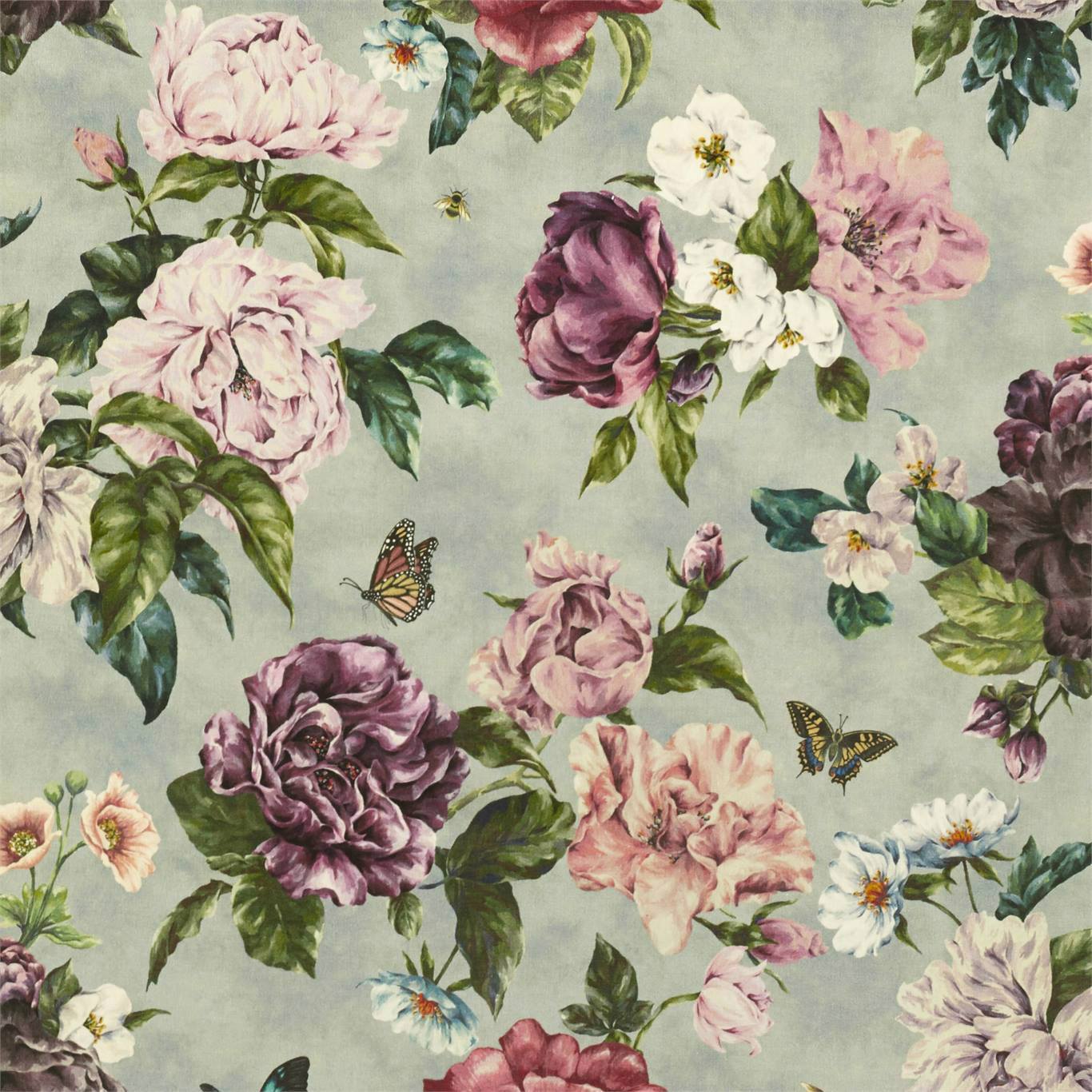 Summer Peony Vineyard/Rose Fabric By Sanderson